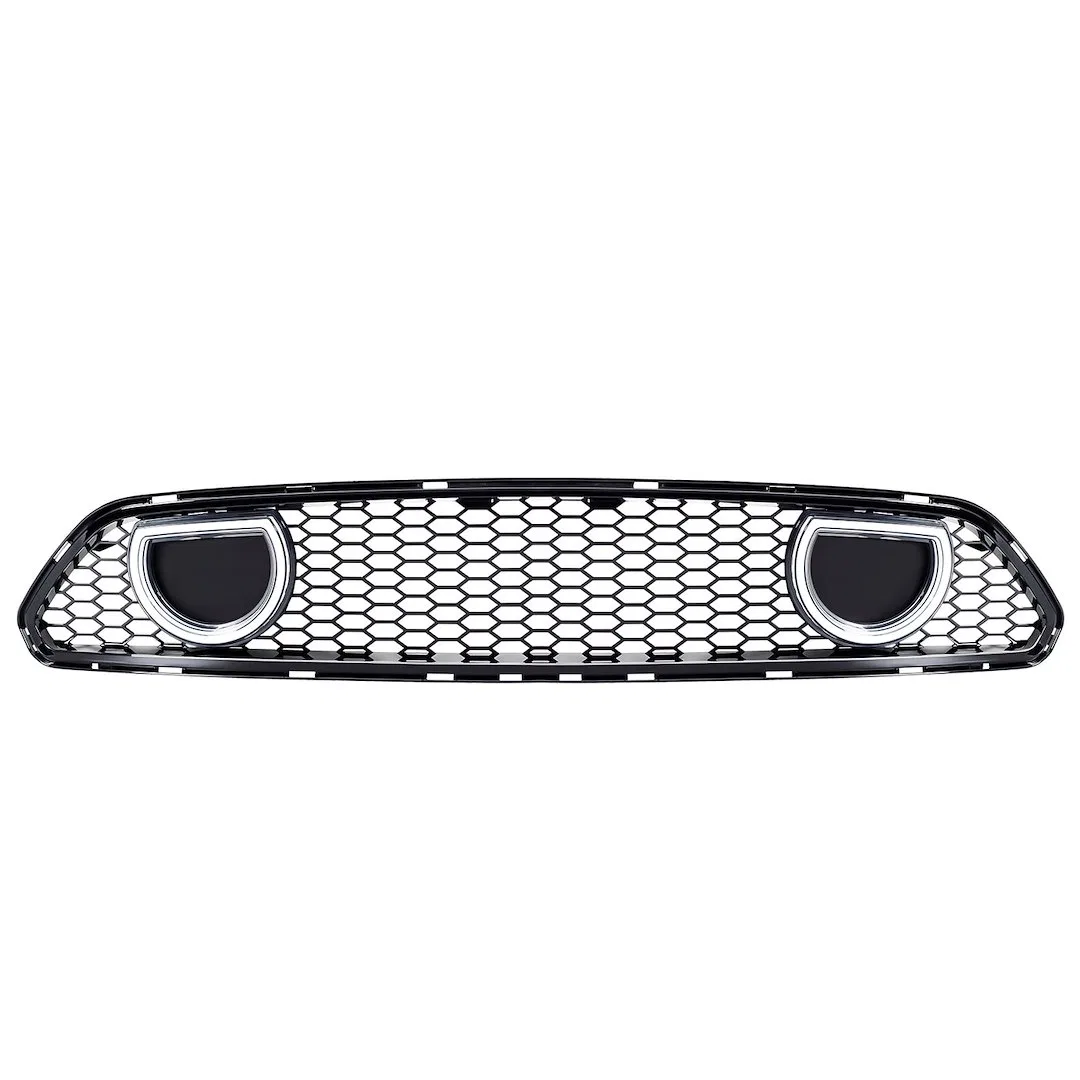 AMFMCA00617 – AMERICAN MOD Grille, Mesh Style With Light Cutouts Gloss Black ABS Plastic With Super White Daytime Run...